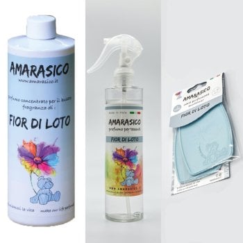 KIT FIORE DI LOTO ESSENZA 500 ML-SPRAY 250 ML-CARD PROFUMATA