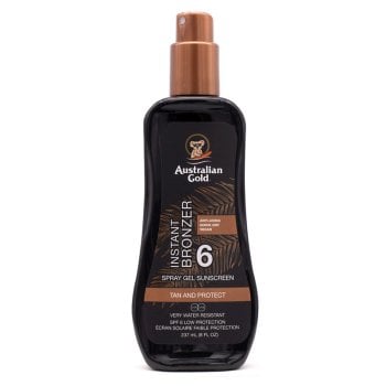AUSTRALIAN GOLD SPF 6 INSTANT BRONZER SPRAY GEL SUNSCREEN 237 ml / 8.00 Fl.Oz