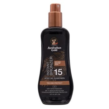 AUSTRALIAN GOLD SPF 15 INSTANT BRONZER SPRAY GEL SUNSCREEN 237 ml / 8.00 Fl.Oz