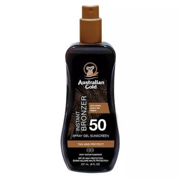 AUSTRALIAN GOLD SPF 50 INSTANT BRONZER SPRAY GEL SUNSCREEN 237 ml / 8.00 Fl.Oz