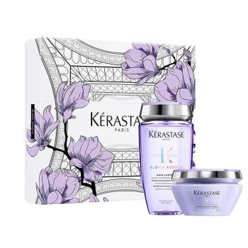 KERASTASE - BLOND ABSOLU COFANETTO - Bain Lumière 250ml + Maschera UltraViolet 200ml per Capelli Biondi Decolorati