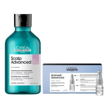 L'OREAL AMINEXIL ADVANCE ANTI HAIR LOSS TREATMENT - SHAMPOO ANTI INCOFORT-DISCOMFORT E 10 FIALE ANTICADUTA
