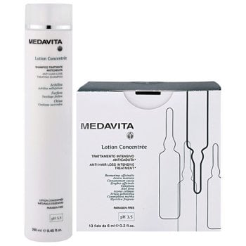 MEDAVITA KIT LOTION CONCENTREE SHAMPOO 250 ml E FIALE ANTICADUTA 13 fl x 6 ml