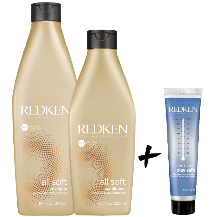 Redken Kit All Soft Shampoo Conditioner E Play Safe Free All Items Feel Your Look