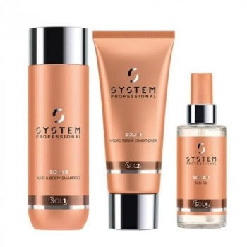 KIT WELLA SYSTEM PROFESSIONAL SOLAR - SHAMPOO 250 ml - SOLAR CONDITIONER 200 ml - SOLAR OIL 30 ml