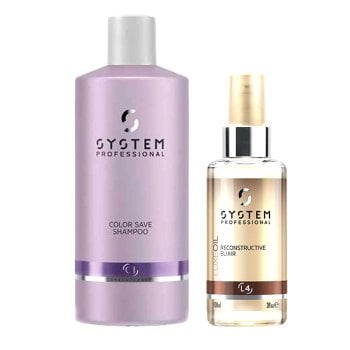 WELLA SYSTEM PROFESSIONAL - COLOR SAVE SHAMPOO 500 ml e LUXE OIL RECONSTRUCTIVE ELIXIR 100 ml