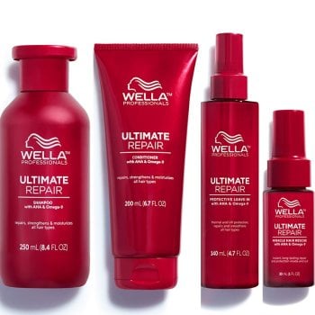 WELLA PROFESSIONAL ULTIMATE REPAIR SHAMPOO 250 ML - CONDITIONER 200 ML - HAIR RESCUE 30 ML - LEAVE IN 140 ML